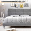 King Size Platform Bed Frame, Upholstered Bed Frame with Velvet Headboard, Wooden Slats Support, No Box Spring Required, Easy Assembly, Gray - 4 of 4