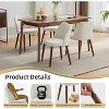 Coucheta Dining Chair Set of 2, Linen/PU Dining Chairs with Wing Backrest, Wood Legs & Plush Seat Cushions for Kitchen, Dining Room & Living Room - 4 of 4