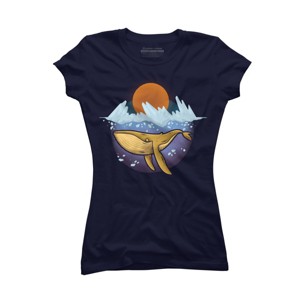 Junior's Design By Humans Purple Ocean By LetterQ T-Shirt - 1 of 3
