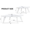 DOMETOUR Modern Minimalist Coffee Table, White Imitation Marble Tabletop Display Coffe Table Simple Center Table for Dining Living Room - 2 of 4