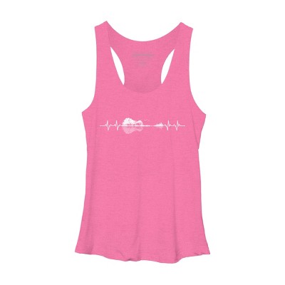 Women's Design By Humans Nature Guitar Heart Beat By Maryedenoa Racerback Tank Top