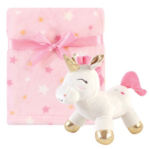 Luvable Friends Baby Girl Unicorn Themed Baby Bedding Set Unicorn Blanket And Toy One Size Target