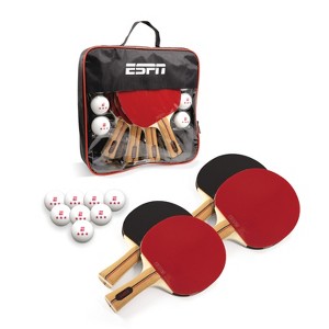ESPN Ping Pong Paddles (Set of 4) and Ping Pong Balls (Set of 8) Includes Travel Case (ES-PP230.EXv24) - 1 of 4