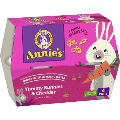 Annie's Yummy Bunnies & Cheddar Mac and Cheese Microwavable Cups - 5.6oz/4pk