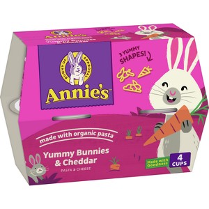 Annie's Yummy Bunnies & Cheddar Mac and Cheese Microwavable Cups - 5.6oz/4pk - 1 of 4