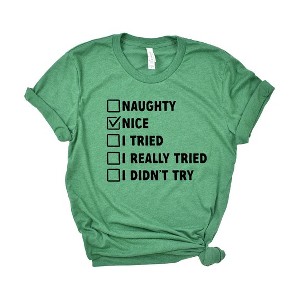 Simply Sage Market Women's Nice Nice- List Short Sleeve Graphic Tee - 1 of 2