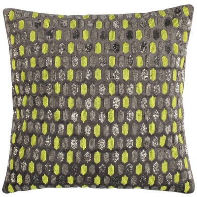 Reston Pillow - Green/Grey - 20"X20" - Safavieh