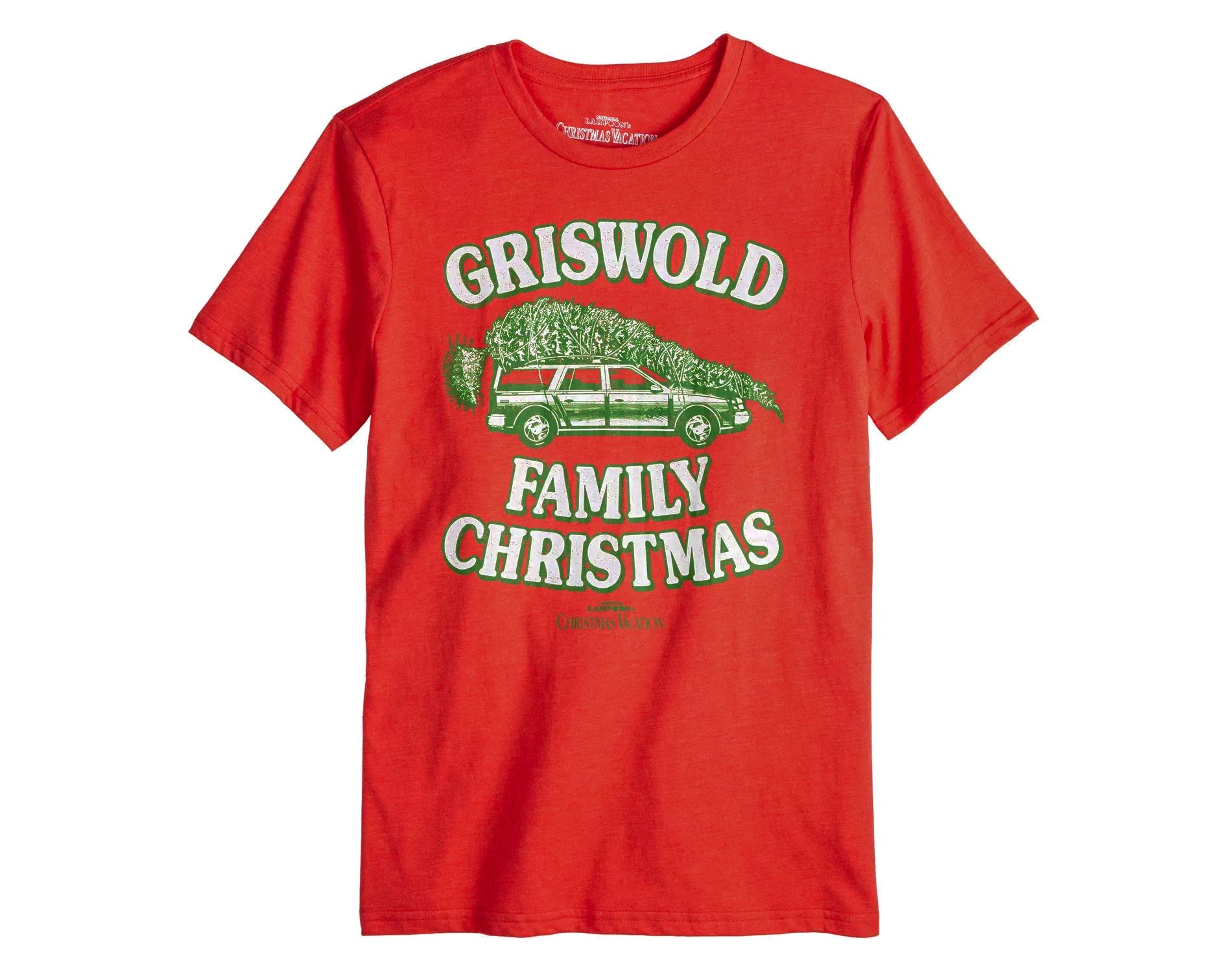 Seven Times Six National Lampoon's Christmas Vacation T-Shirt Men's Short Sleeve Top Red