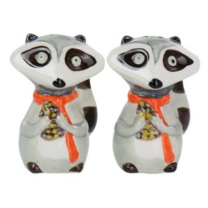 Gibson Home Woodland Raccoon 2 Piece Hard Dolomite Salt and Pepper Set - 1 of 4
