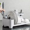 OU Kitchen Sink Organizer 3pc Set, Dish Drying Rack, Cutlery Drainer & Soap Dispenser Caddy with Sponge Holder, Countertop Dish Drainer & Strainer - 3 of 4