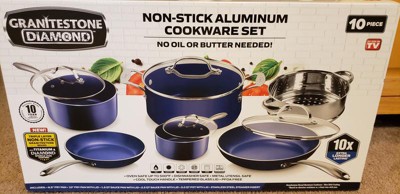 Granitestone 17 Piece Blue Cookware Set Including Knife Set And