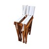 Sevobal Outdoor Portable Chairs 2 Piece Wooden Director Chair Set with Canvas Seat for Outdoor Patio Garden Balcony, White, 23"*20"*36" - 2 of 4