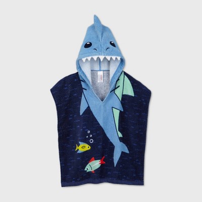 Image of Toddler Boys' Shark Hooded Cover Up - Cat & Jack™ Blue 12-18M