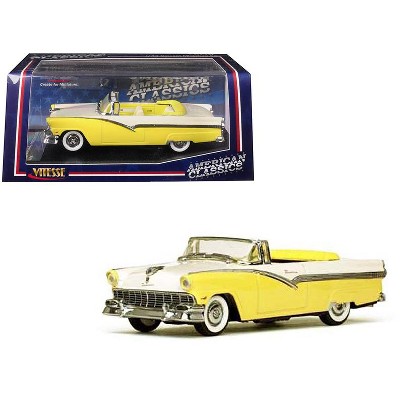 1956 Ford Fairlane Open Convertible Goldenglow Yellow and Colonial White 1/43 Diecast Model Car by Vitesse