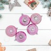 Northlight 5ct Shatterproof Shiny and Matte Retro Reflector Christmas Ball Ornament Set 3.25" - Pink - 2 of 4