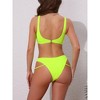 INSPIRE CHIC Women's Cutout Racerback Ribbed Bikini Sets, Scoop Neck Top Triangle Bottom Swimwear Bathing Suits 1 Set - 3 of 4