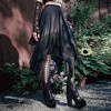 Women's Gothic Punk Mini Skirt with Lace Trim Asymmetrical Hem Midi Skirt for Daily Wear Costume Party - 3 of 4