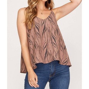 Women's Animal Print Cami Top - SHE + SKY - 1 of 3