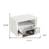 HomeRoots 13" White Wood And Mirrored Glass One Drawer Floating Nightstand - 3 of 4
