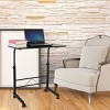 Syemin Desks Rolling Height Adjustable Side Table Lifting Computer Desk Overbed Bedside Table Overbed Table with Wheels, Black, 31.5"*15.8"*33.9" - 4 of 4