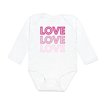 Girl Kids' LOVE, LOVE, LOVE Long Sleeve Bodysuit - SWEET wink