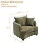 Chenille Accent Chair with Storage Ottoman, Upholstered Armchair Reaging Chair Barrel Chair - ModernLuxe - 3 of 4