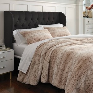 Luxe Leopard Faux Fur Comforter and Sham Set - Threshold™ - 1 of 4