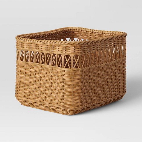 Large Multiweave Rattan Basket - Threshold™ - image 1 of 3