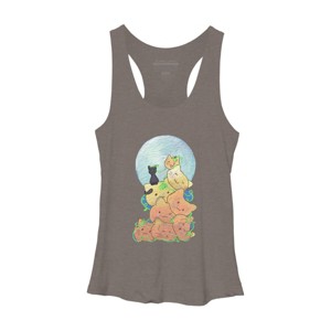 Women's Design By Humans Cat Pumpkin Pile By AwkwardDragon Racerback Tank Top - 1 of 3