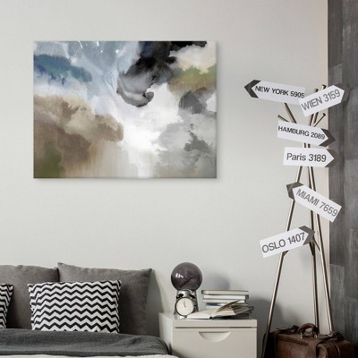 36" x 24" Abstract Canvas Wall Art in Gray and Beige