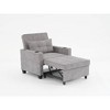 Tech Cloth Leather Futon 3-in-1 Convertible Chair Bed with Pull-Out Sleeper, USB Ports, Adjustable Backrest, Built-in Cup Holders and Throw Pillows - 2 of 4