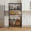 5 Tier Storage Shelves with Wheels Adjustable Wire Shelving Unit Metal Kitchen Garage Pantry Closet Laundry Organizer Rack - 2 of 4