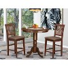 3-Piece Mahogany Finish Solid Wood Top - Dining Room Set - Seats 4 - 2 of 4
