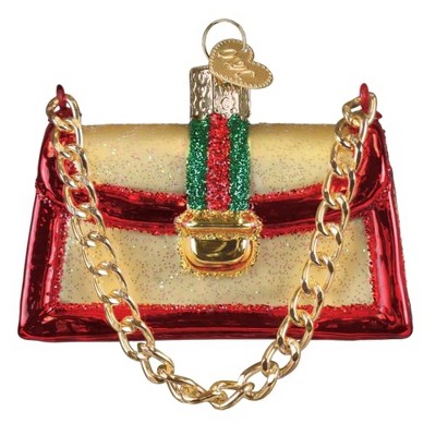 Old World Christmas Blown Glass Ornament for Christmas Tree, Fashion Purse