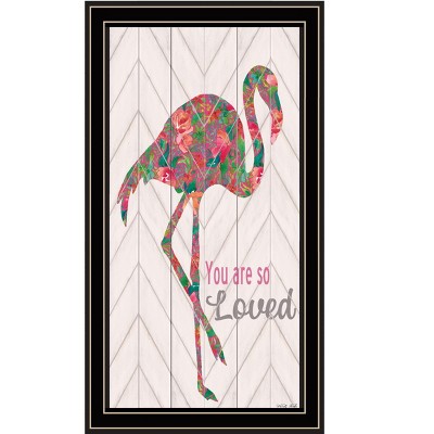 HomeRoots You are so loved Flamingo Black Framed Print Wall Art