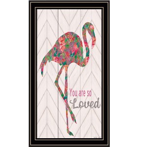 HomeRoots You are so loved Flamingo Black Framed Print Wall Art - 1 of 3
