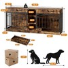 Dog Crate Furniture for 2 Dogs, Dog Kennel Indoor with Storage and Feeding Bowls, Double Dog Crate TV Stand for Small Medium Dogs - 2 of 4