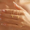 Turandoss S925 Sterling Silver Initial Necklace for Women Girls, Dainty 18K Gold Letter Necklace, Gold Jewelry for Women, Gifts for Girls, 16+3Inches - 2 of 4