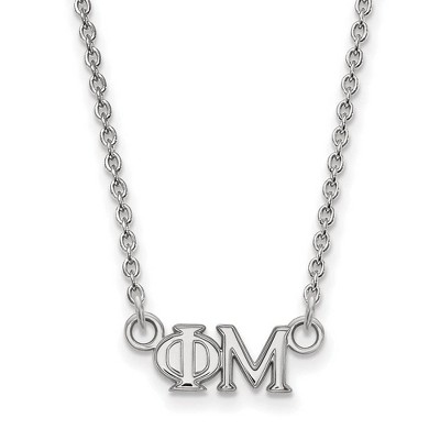 Black Bow Jewelry Sterling Silver Phi Mu Greek Life Necklace 18 Inch