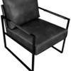 CAVINAS Faux Leather Accent Chair with Mid-Height Backrest and Metal Frame,Upholstered Living Room Chairs,Reading Chairs for Living Room - 3 of 4