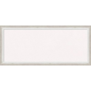 32"x14" Two Tone Wood Frame White Cork Board Silver - Amanti Art: Bulletin Board for Office, Wall Mount, No Choking Hazard - 1 of 4