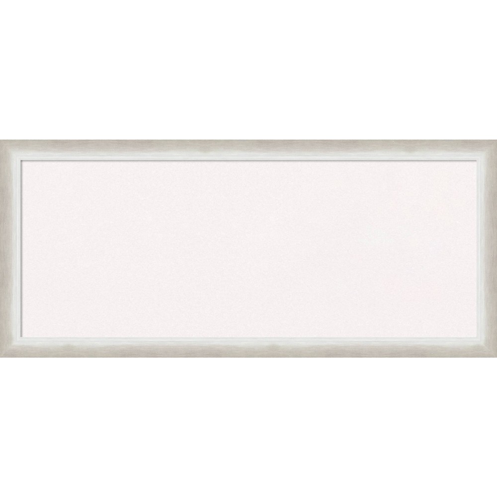 Photos - Dry Erase Board / Flipchart 32"x14" Two Tone Wood Frame White Cork Board Silver - Amanti Art: Bulletin