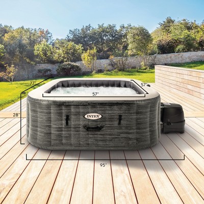 Intex 6-Person Gray Inflatable Square Hot Tub Spa