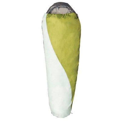 Kamp-Rite 33 x 75 Inch Mummy Style Outdoor Indoor Camping Rip Stop Polyester Sleeping Bag 40 Degree, Green 2 Tone