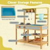 Costzon Wooden Kids Mud Kitchen, Outdoor Play Kitchen with Removable Sink, Water Box, Faucet, Stove & Shelves, Backyard Set for Ages 3+ (Blue) - 3 of 4