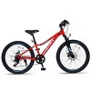 INFURNIC Bicycles Mountain Bike for Girls and Boys 24 Inch Shimano 6 Speed Suspension Fork Disc Brakes, Red, 61.42"*23.63"*36.62" - 4 of 4