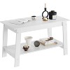 31.5 Inch Coffee Table with 2-Tier Storage, Modern Industrial Rectangular Living Room Table, Compact MDF & Particle Board Build,White - 3 of 4