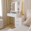 NicBex Vanity Desk with Mirror Vanity Table with Square Mirror, 5 Drawers, Makeup Vanity with Side Cabinet, Storage Shelves for Bedroom, White - 4 of 4