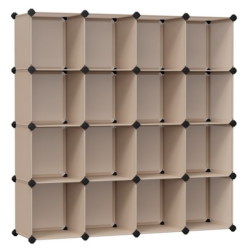 SONGMICS Cube Storage Organizer, Set of 16 Plastic Cubes, Book Shelf,  Closet Organizers and Storage, Room Organization, Bedroom Living Room, 12.2  x