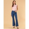 Allegra K Women's Vintage High Waist Stretch Denim Bell Bottoms Jean Pants - 4 of 4
